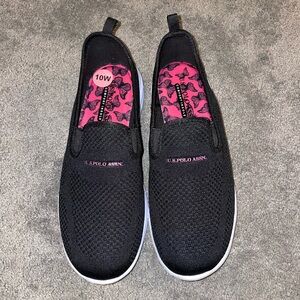 NWOT U.S Polo Assn Black Slip On Shoes Size 10W